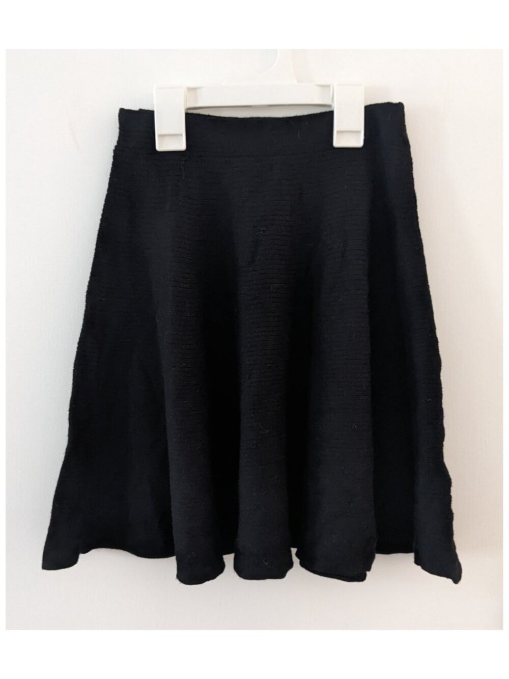 Primark Atmosphere a-line ribbed black knit flare skirt women's size SMALL